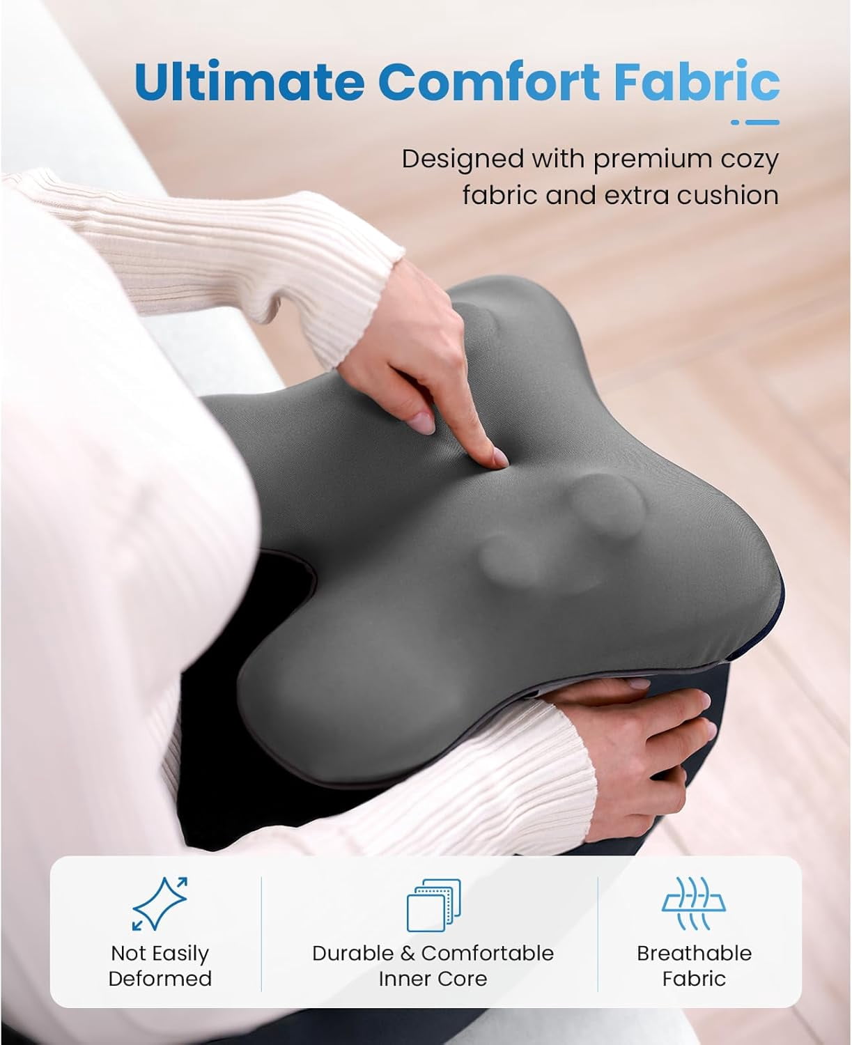 BOB AND BRAD EZBack Plus Neck Massager with Heat and Remote, Back Massager with 3 Level for Pain Relief Deep Tissue, Shiatsu Kneading Massage Pillow for Shoulders, Neck, Ideal Gifts