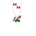 thumbnail image 2 of Delight Jewelry Silvertone Beaded ''Dance'' Christmas Kiss Charm Necklace and Stud Earrings, 2 of 4