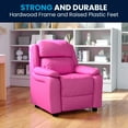 thumbnail image 2 of Flash Furniture Charlie Deluxe Padded Contemporary Hot Pink Vinyl Kids Recliner with Storage Arms, 2 of 14
