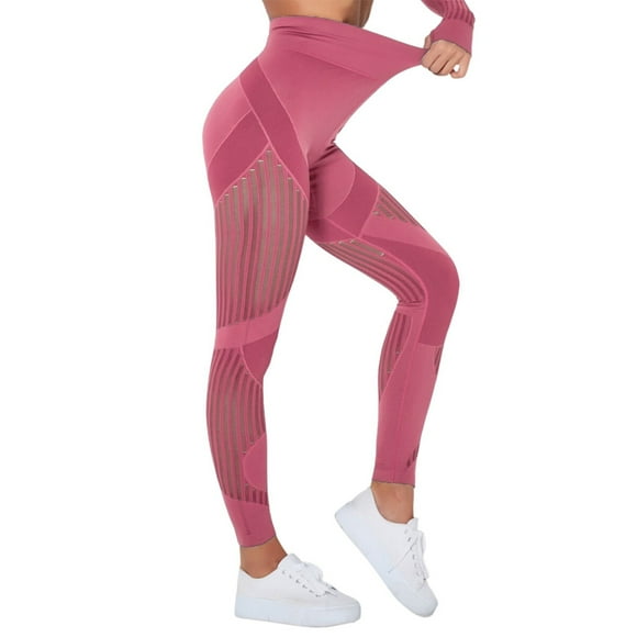 PEASKJP Compression Leggings for Women High Waisted Crossover Workout Lounge Bell Bottom Jazz Dress Pants, Watermelon Red XS