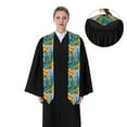 thumbnail image 4 of Logiee Bright Paper Cactus Scene Print Unisex Adult Graduation Stole Shawl 72" Long for Academic Commencements Shawl-Sharp Corner, 4 of 7