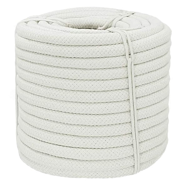 YUZENET Braided White Cotton Rope (3/8 inch x 100 ft) Natural Soft Utility Rope