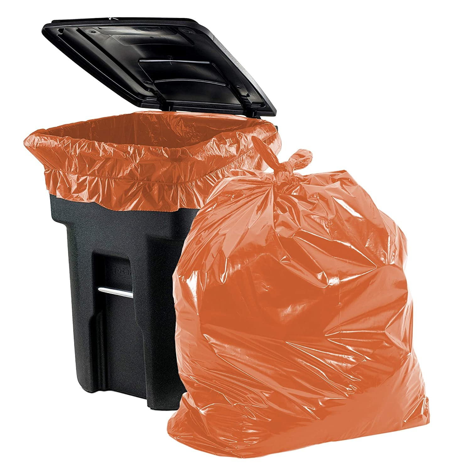 Pack of 20 Heavy Duty Can Liners 43 x 47. Low Density Orange Trash