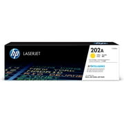 HP 202A Yellow Original LaserJet Toner Cartridge, ~1,300 pages, CF502A