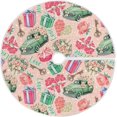thumbnail image 1 of ZHANZZK Tree Skirt Valentines Truck Floral Car Roses Xmas Christmas Tree Skirt Stand Mat for Holiday Party Decoration Indoor Outdoor 48 inches, 1 of 6
