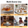 thumbnail image 2 of Orange Gray Round 15 Inch Placemats Set of 4, Farmhouse Retro Gradient Wooden Grain HeatResistant Non Slip Place Mats for Dining Table, Wipeable Braided Kitchen Table Mats for Housewarming, 2 of 9