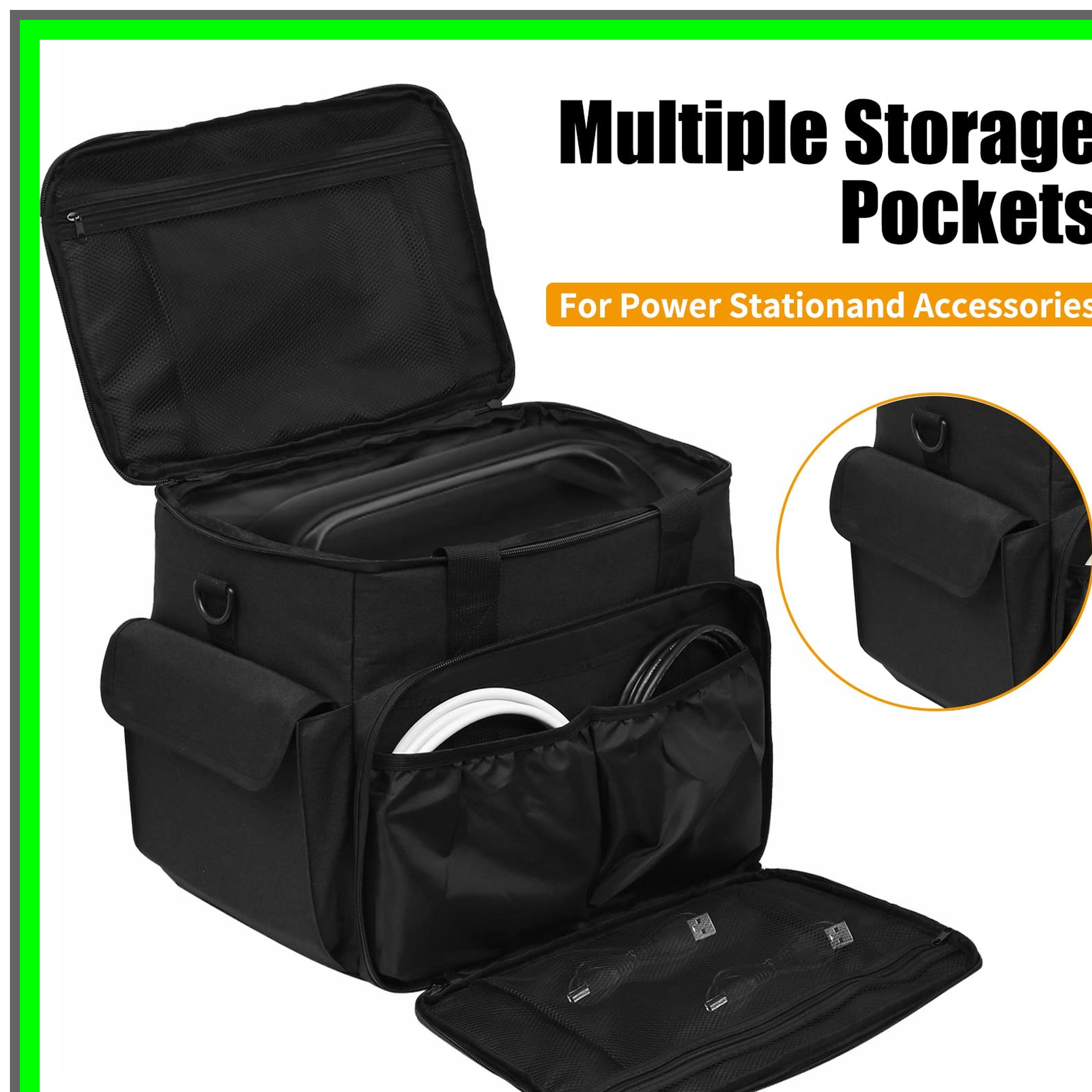 Portable Power Station Carrying Case for Jackery, ECOFLOW, BLUETTI, GRECELL