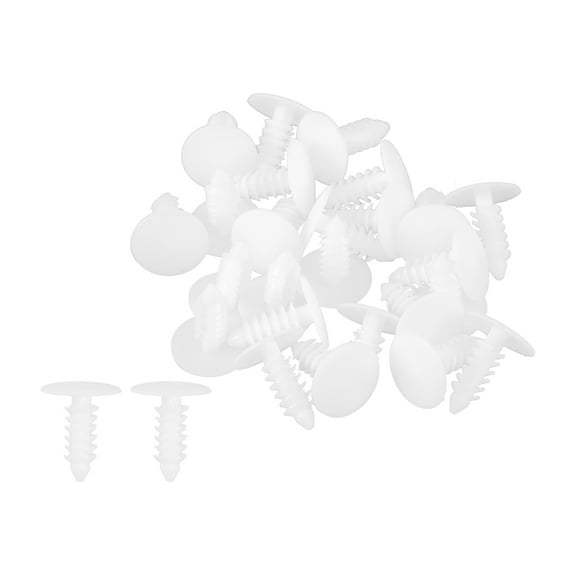 Unique Bargains 25 Pcs Universal 5mm Push Bumper Fastener Rivet Clips White
