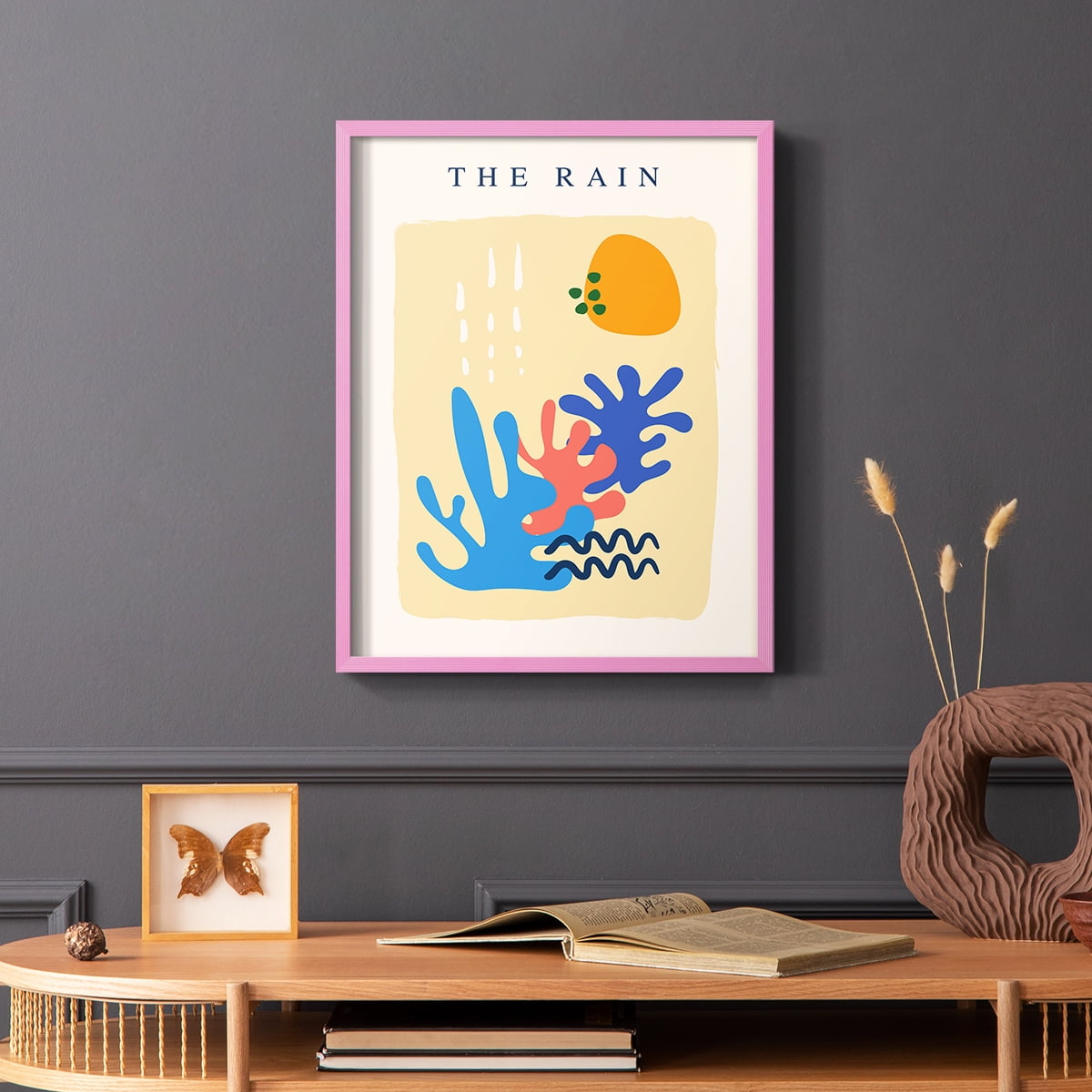 Matisse CDLXIV in Pink Solid Wood Framed Print No Nail Hanging