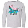 thumbnail image 3 of Inktastic Relaxolotl- Cute Axolotl on Summer Vacation Long Sleeve Youth T-Shirt, 3 of 5