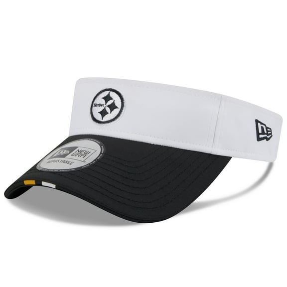 Men's New Era  White/Black Pittsburgh Steelers 2025 NFL Training Camp Adjustable Visor