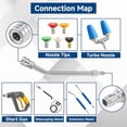 thumbnail image 3 of Pressure Washer Extension Wand-30°, 90°, 120° Gutter Cleaner Attachment Kit with 5 Nozzle Tips, 1/4" Quick Connect, 3 of 7