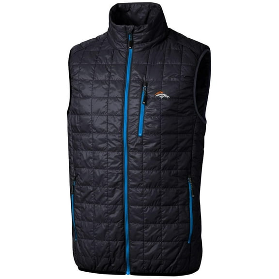 Men's Cutter & Buck Navy Denver Broncos Rainier Full-Zip Puffer Vest