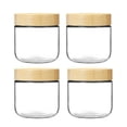 thumbnail image 1 of 10 Oz Overnight Oats Containers with Bamboo Lids, 4 Pack Glass Jars with Airtight Lids, Wide Mouth Mason Salad Jars, Glass Food Storage Containers for Snacks Yogurt Spice Sugar Chia Pudding Snacks, 1 of 9