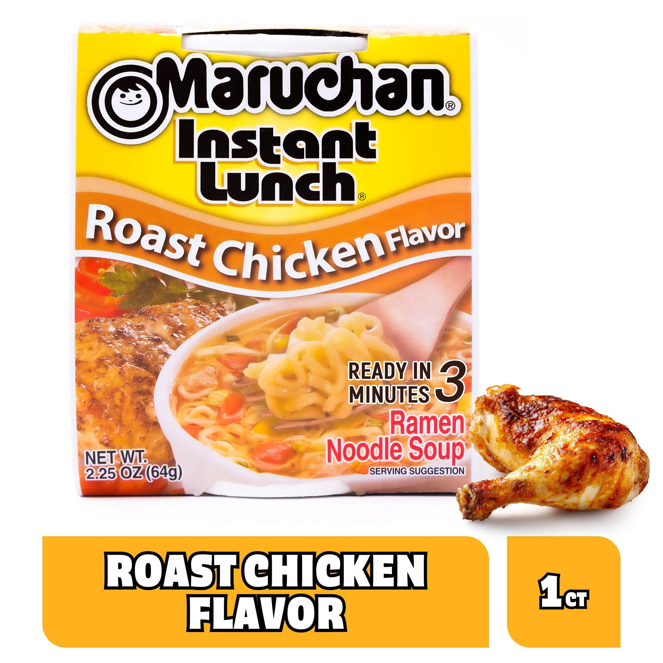 (12 pack) Maruchan Instant Lunch Ramen Noodles, Roast Chicken Flavor, 2.25 oz Cup