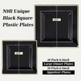 thumbnail image 2 of 60 Pack Black Square Plastic Plates with Gold Rim, Elegant Tableware for Parties and Events-2025, 2 of 5
