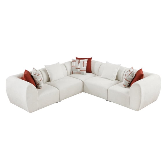 Lexicon Franz Chenille 5-Piece Modular Sectional in Beige