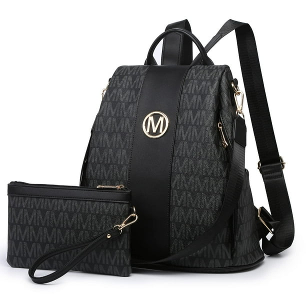 MKP COLLECTION Mochila de moda para mujer, bolso con múltiples bolsillos, mochila antirrobo, bolso de hombro de viaje, conjunto de 2 uds