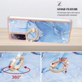 thumbnail image 4 of Compatible with Samsung Galaxy S20 FE Case, Fantastic Marble Patterned Phone Case Anti-Scratch Slim Hybrid Hard Plastic Bumper+Soft Silicone TPU with Ring Kickstand Bumper Shockproof Cover,Blue, 4 of 6
