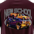 thumbnail image 4 of Rollin Hard men's New School Lowrider burgundy classic fit front and back print graphic tee shirt, 4 of 5