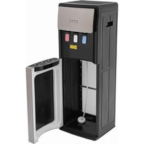 Bottom Loading Water Cooler Water Dispenser with 3 Temperature Settings Hot, Cold & Room Water 3 & 5 Gallon Bottles Standing Cooler with Hot/Cold Water 0.53Gal/H Rapid Cooling (Sliver Grey)