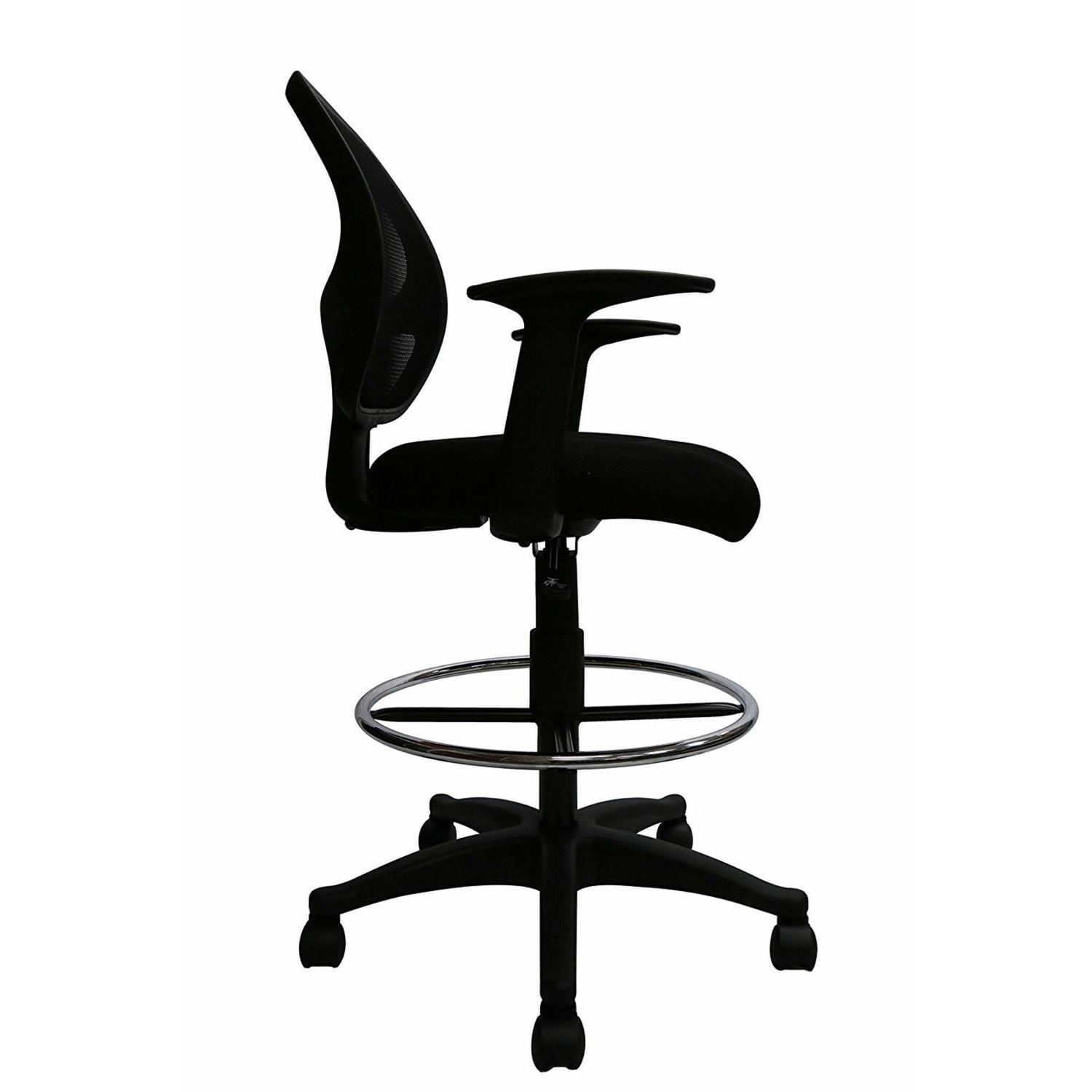 Nicer Furniture Footing Mid-Back Ergonomic Black Mesh Computer Desk Chair
