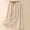 Khaki, variant on Dianli Beachwear Vacation Embroidered Floral Linen Loose Mid Length Skirt Elastic Waist Retro Cotton Pull On Summer Vacation Breathable Casual Day To Night Flowy Skirt