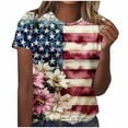 thumbnail image 3 of VKOYWKM 4th of July Shirts for Women Short Sleeve American Flag Graphic T Shirts Independence Day Patriotic Crew Neck Holiday Tshirt Shirts, 3 of 6