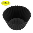 thumbnail image 1 of Uxcell 25Pcs Forro de calentador de cera de silicona para derretidor de fragancia de vela 1.77 x 1.26 pulgadas Negro, 1 of 6