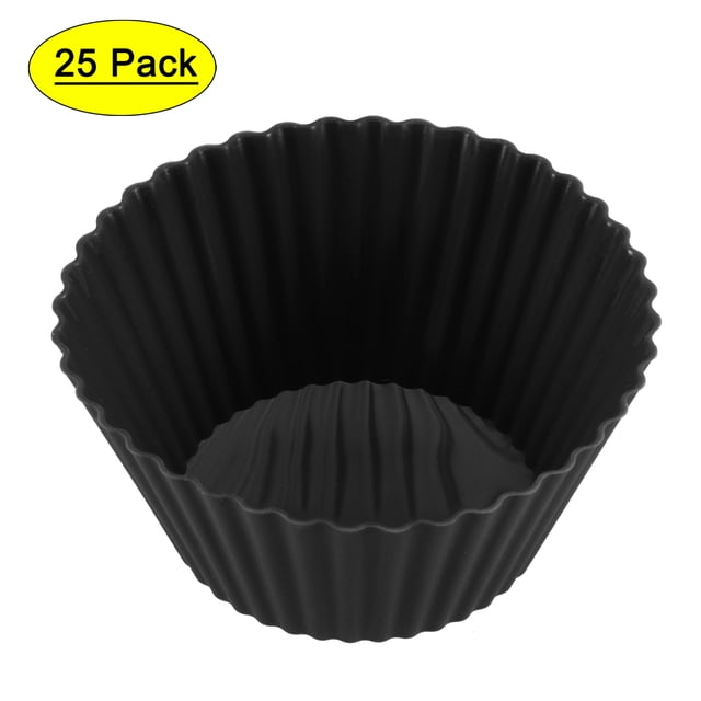 Uxcell 25Pcs Forro de calentador de cera de silicona para derretidor de fragancia de vela 1.77 x 1.26 pulgadas Negro