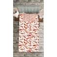 thumbnail image 3 of Ambesonne Fish Quilted Bedspread Set 2 Pcs, Ornamental Aquatic Animal, Twin Size, Orange White, 3 of 3