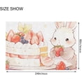 thumbnail image 3 of SKYSONIC Toiletry Mat Rabbit and Cake Print, Fluffy Plush Absorbent Bath Rugs Carpet with Non Slip Bottom for Bathroom Floor Toilet Tub and Shower, 3 of 7