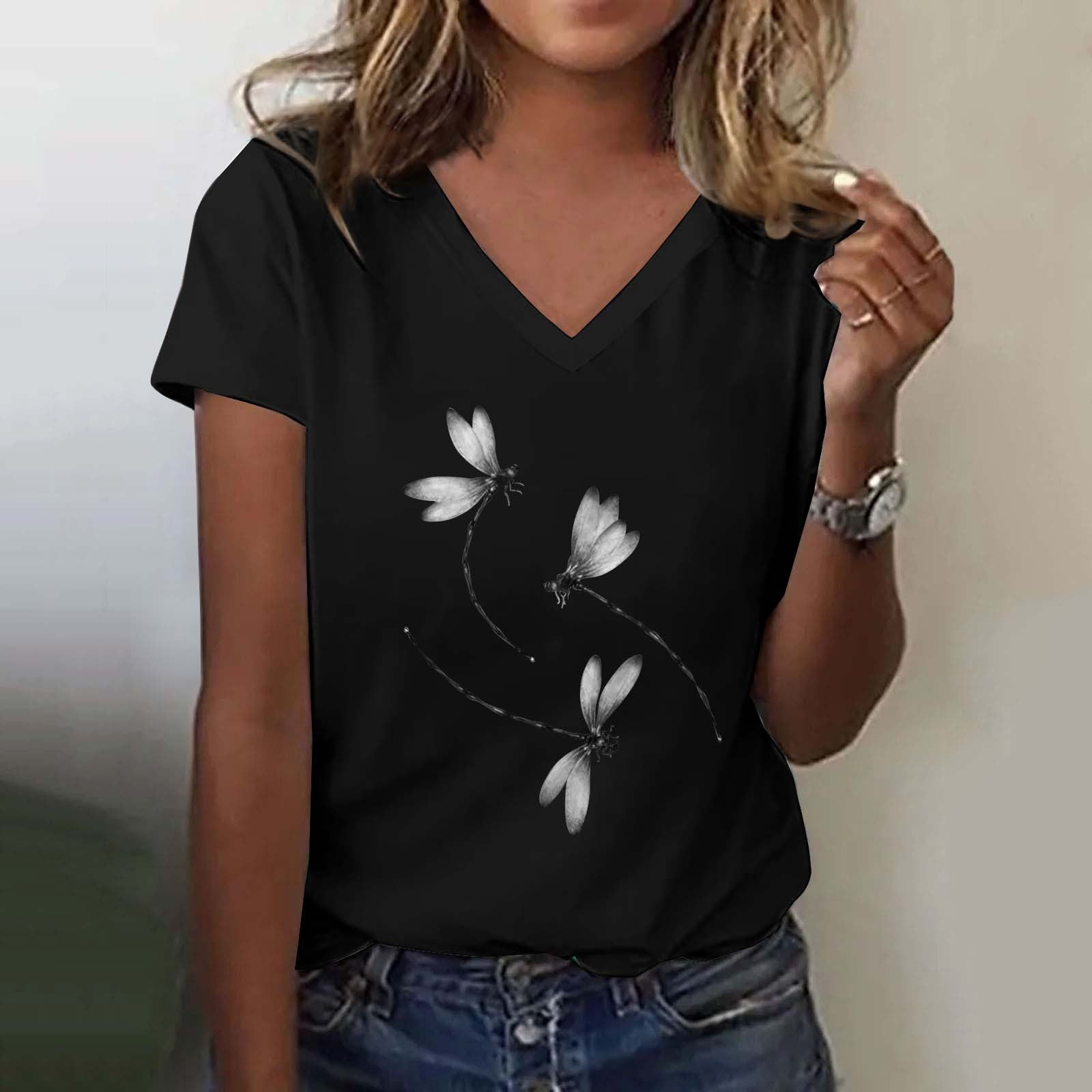 ZXSXSY Women's Contrast Trim Floral Print Round Neck Short Sleeve