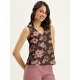 thumbnail image 5 of DressBerry Women's Printed Poly Crepe Top Casual Summer Sleeveless V Neck Buttoned Western Style Slip-On Light Weighted Blousetop, 5 of 7