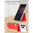 thumbnail image 5 of Allytechgroup Magnetic Card Holder Wallet Compatible with iPhone 16/15/14/13/12 Series, RFID Blocking PU Leather MagSafe Wallet with Kickstand & Zipper Pocket, Holds 6 Cards & Cash, Red, 5 of 12