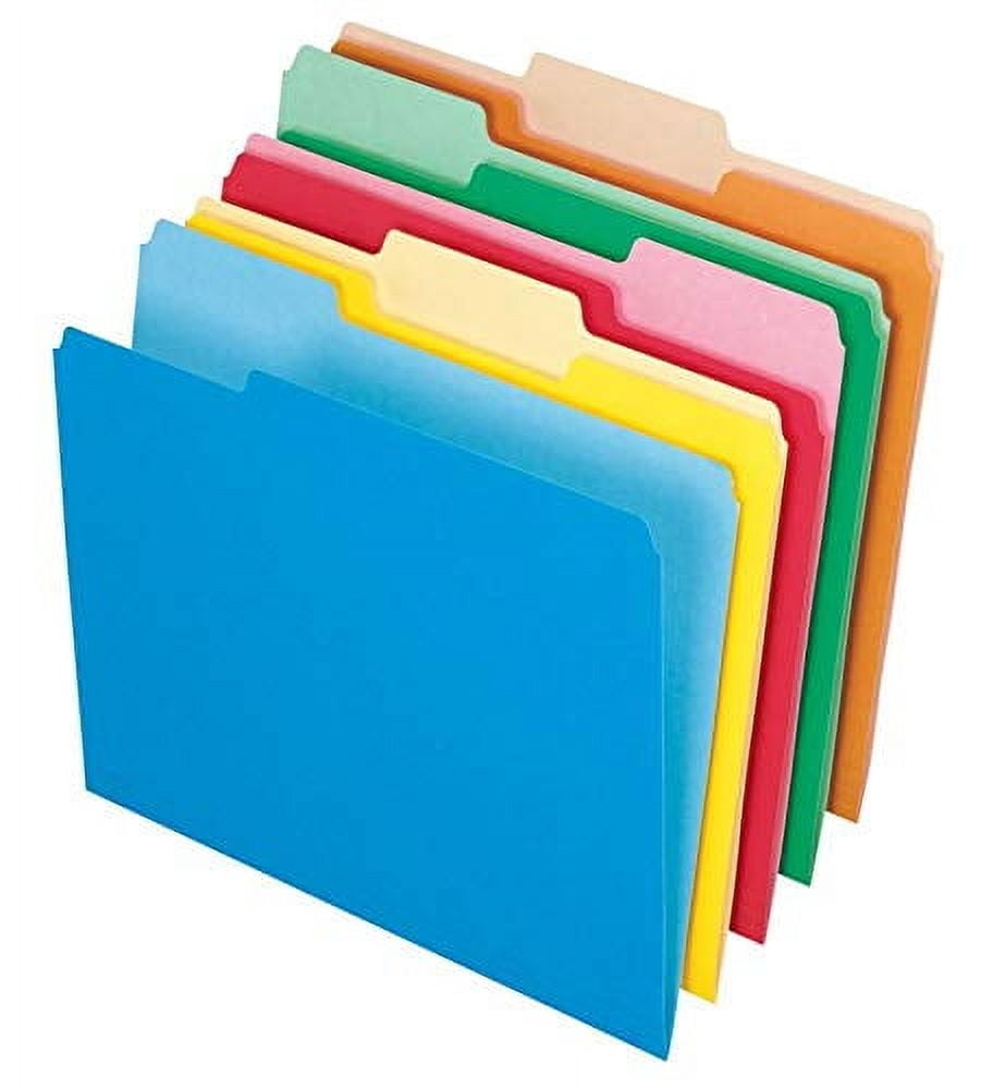 Office Depot File Folders, Letter, 1/3 Cut, Assorted Colors, Box Of 100, 97666