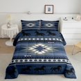 thumbnail image 2 of Erosebridal Blue Aztec Bedding Twin Comforter Set,Boho Horse Down Comforter,Geometric Triangle Decor,Reversible,Lightweight,2pcs, 2 of 7