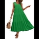 thumbnail image 1 of Vestidos de Verano para Mujer, Sin Mangas, Largos, con Escote en V, Informales, Fluidos y con . Verde L, 1 of 7