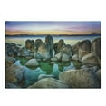 thumbnail image 1 of Lake Cutting Board, Various Sized Condensed Rocks in River at Evening Time When Lamps down Marine Theme, Decorative Tempered Glass Cutting and Serving Board, Large Size, Grey Green, by Ambesonne, 1 of 1