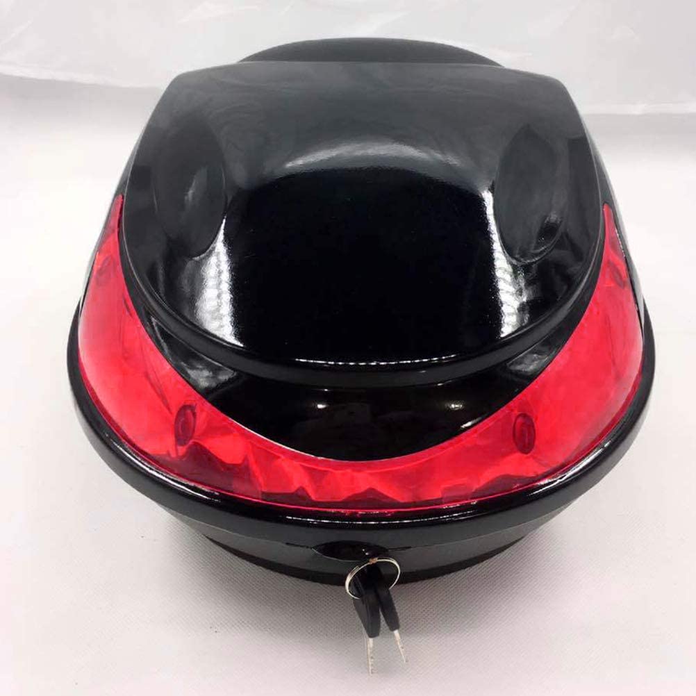 Luggage Box, Motorcycle Rear Top Box Tail Trunk Luggage Storage Carrier Case for Motorcycle Scooter with Mounting Hardware Black