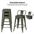 thumbnail image 5 of Costway Set of 4 Low Back Metal Counter Stool 24'' Seat Height Industrial Bar Stools, 5 of 12