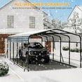 thumbnail image 6 of 12' x 24' Heavy-Duty Metal Carport with Galvanized Steel Roof, Powder-Coated Steel Frame, Black, 6 of 8