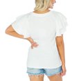 thumbnail image 2 of Women's Gameday Couture  White Arizona Cardinals Valkyrie Ruffle Sleeve Top, 2 of 2