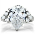 thumbnail image 3 of Luxe Jewelry Designs Women's Stainless Steel Engagement Ring with Pear Cubic Zirconia - Size 8, 3 of 4