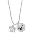 thumbnail image 1 of Delight Jewelry Silvertone Faith Hope Love Silvertone Script Initial Disc - W - Charm Necklace, 20"+3", 1 of 4