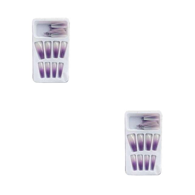 1 Juego de prensa de punta francesa en las uñas brillo degradado uñas removibles calcomanías de moda envolturas regalos Kit de manicura para tipo 16 Pegamento 2g, gelatina 24 piezas 2piezas Minnieouse CBP262279