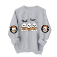 thumbnail image 6 of FAVIPT Women's Halloween Sweatshirts Cute Ghost Print Pullover Long Sleeve Crew Neck Casual Sweatshirt 2026 Gray,M, 6 of 8