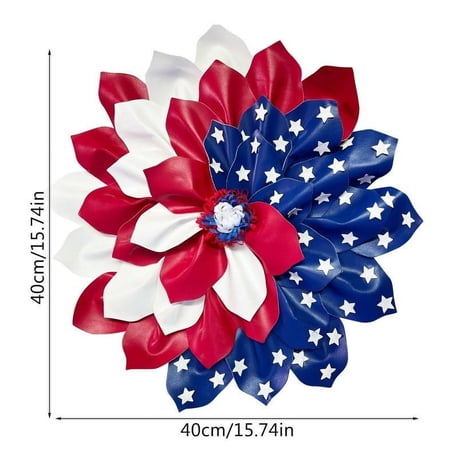 4th Of July Decorations Red White and Blue Decorations Patriotic Wreath For Front Door Fourth Of Julys Wreath And Veterans Day Decor Patriotic Decorations 25th Anniversary Decorations(14IN)