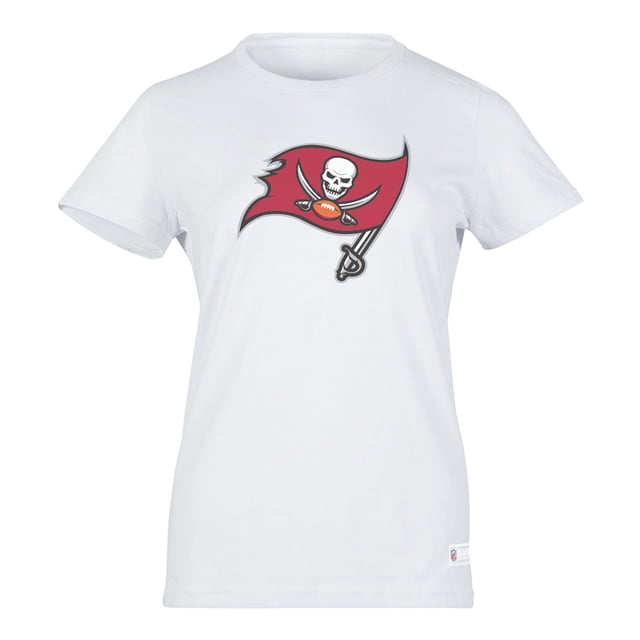 NFL Playera Aficionado Básica Tampa Bay Buccaneers Blanco para Mujer, Talla Grande