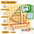 thumbnail image 2 of Juguete Montessori de madera Geoboard Panda Brothers con tarjetas estampadas, 2 of 5